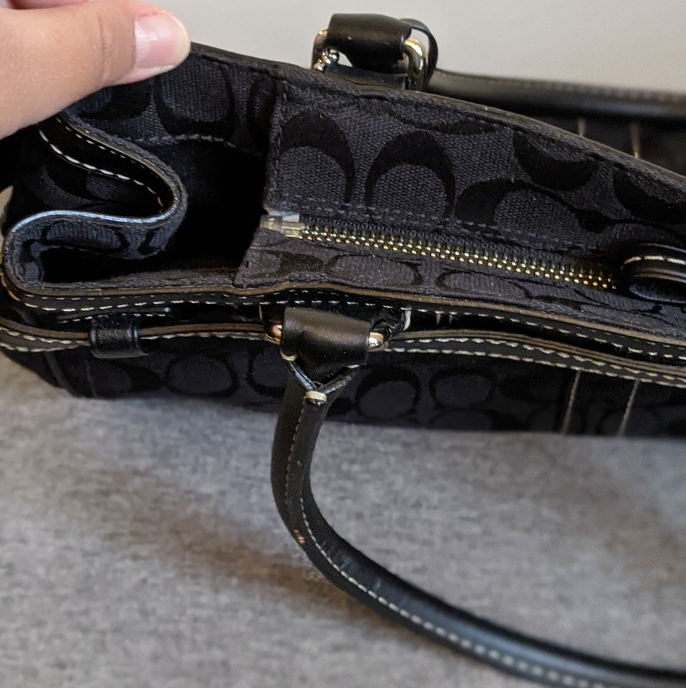 🆕 Coach Signature Hampton Black 10246 Satchel Purse Shoulder Bag Tote - Picture 9 of 15